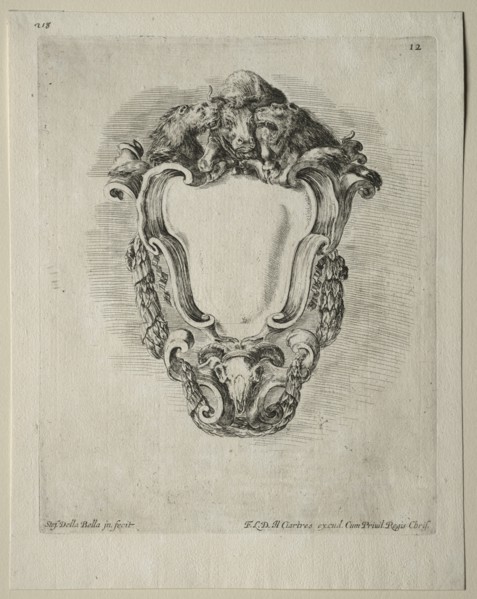 Collection of Various Caprices and New Designs of Cartouches and Ornaments: No 12. Creator: Stefano Della Bella (Italian, 1610-1664).