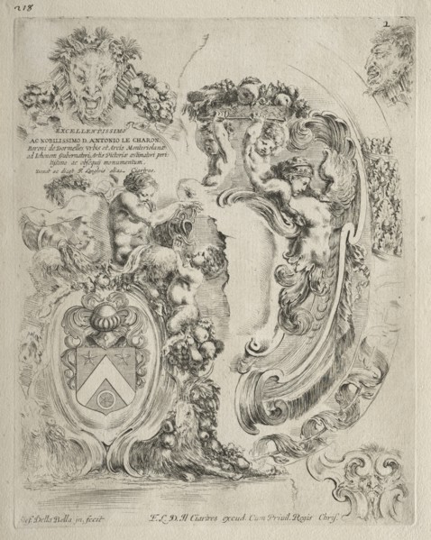 Collection of Various Caprices and New Designs of Cartouches and Ornaments: No. 2. Creator: Stefano Della Bella (Italian, 1610-1664).