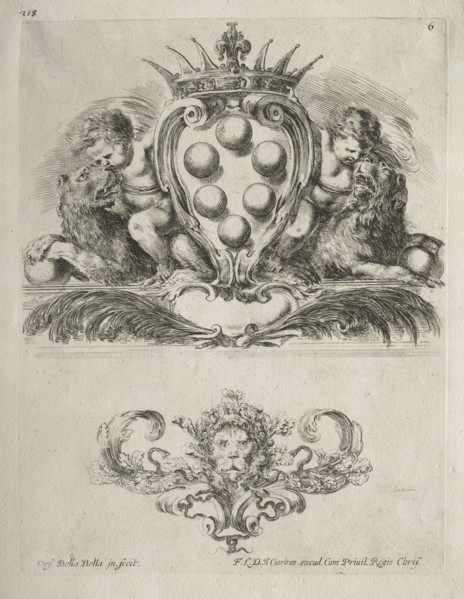 Collection of Various Caprices and New Designs of Cartouches and Ornaments: No. 6. Creator: Stefano Della Bella (Italian, 1610-1664).