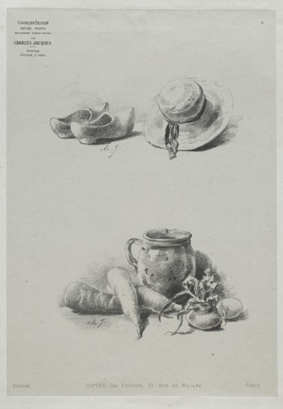 Course in Drawing: No. 4 - Still Life. Creator: Charles-Émile Jacque (French, 1813-1894).