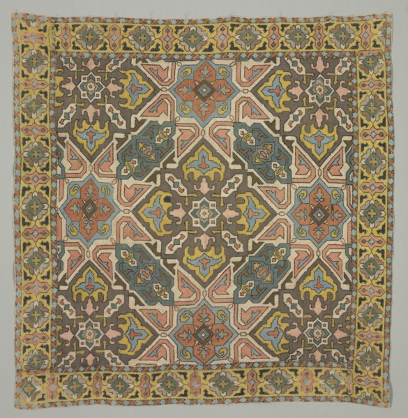 Cover with geometric design, 1800s. Creator: Unknown.