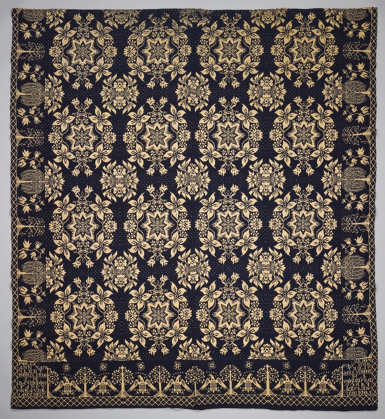 Coverlet, 1837. Creator: J.M. Davidson (American).