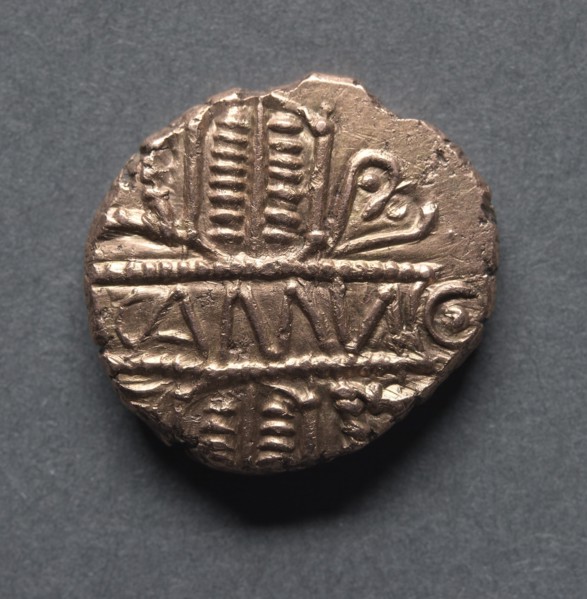 Cunobeline Stater (obverse), c. 10-40 A.D.. Creator: Unknown.
