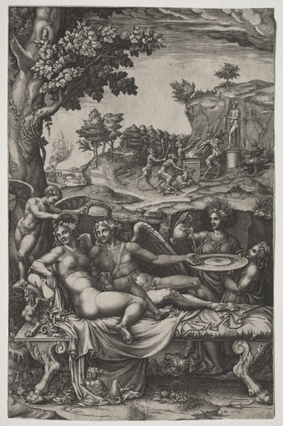 Cupid and Psyche, 1574. Creator: Giorgio Ghisi (Italian, 1520-1582).