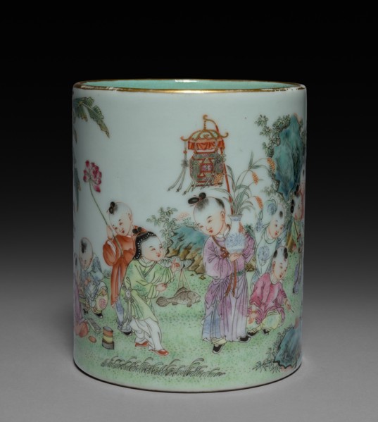 Cylindrical Brushholder, 1736-1795 or later, mid-19th Century?. Creator: Unknown.