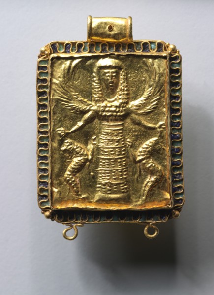 Daedalic Pendant with Potnia Theron (Mistress of the Animals), 650-600 BC. Creator: Unknown.