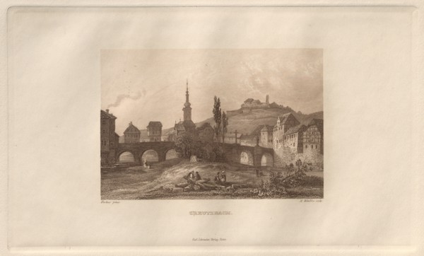 Das Malerische und Romantische Rheinland: Creutznach, 1928. Creator: Henry Winkles (British, 1801-1900); Kurt Schroeder.