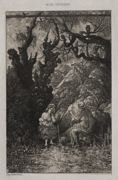 Death and the Young Mother, 1861. Creator: Rodolphe Bresdin (French, 1822-1885); Auguste Delâtre.