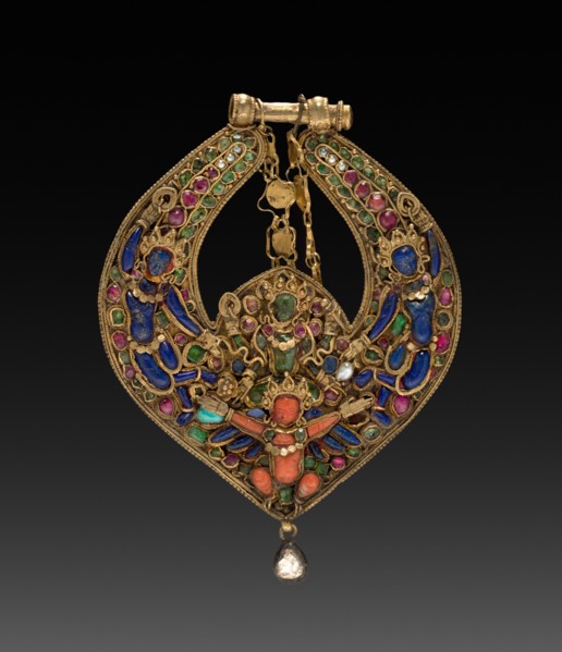 Deity Earring with Vishnu on Garuda (front) and chepu (monster mask) (back), 1600s or 1700s. Creator: Unknown.