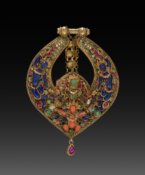 Deity Earring with Vishnu on Garuda (front) and chepu (monster mask) (back), 1600s or 1700s. Creator: Unknown.