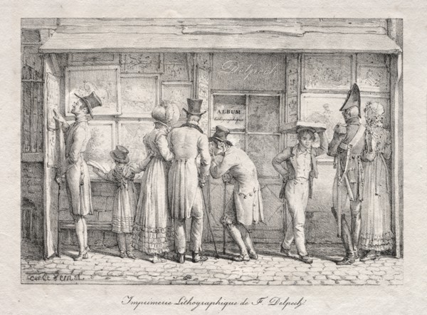 Delpech Lithographic Print Shop, c. 1818. Creator: Carle Vernet (French, 1758-1836).