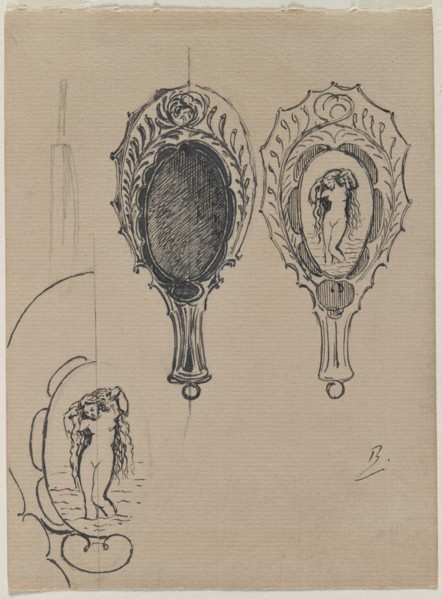 Design for a Hand Mirror, c. 1900-1902. Creator: Félix Bracquemond (French, 1833-1914).
