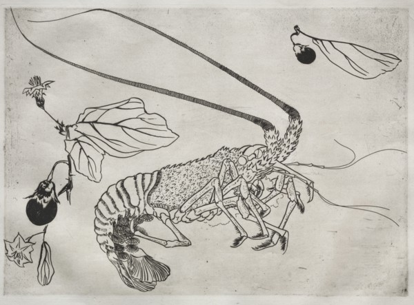 Dinner Service (Rousseau service): Large lobster with raised antenna (no. 21), 1866. Creator: Félix Bracquemond (French, 1833-1914).