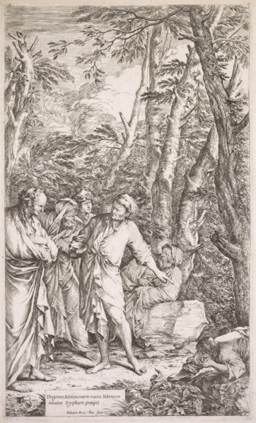 Diogenes and His Cup, 1662. Creator: Salvator Rosa (Italian, 1615-1673).