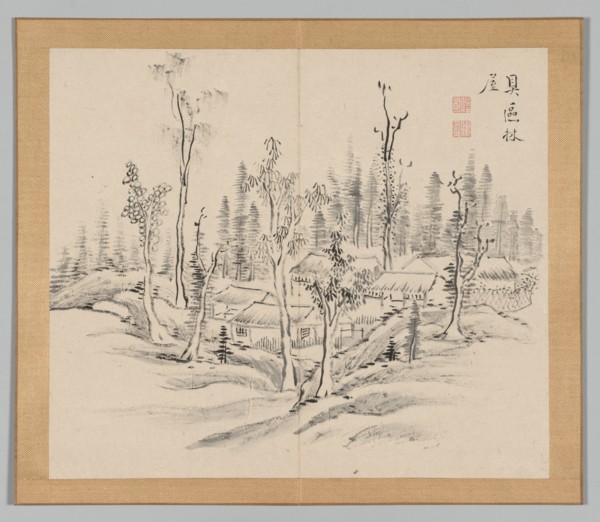 Double Album of Landscape Studies after Ikeno Taiga, Volume 2 (leaf 23), 18th century. Creator: Aoki Shukuya (Japanese, 1789).
