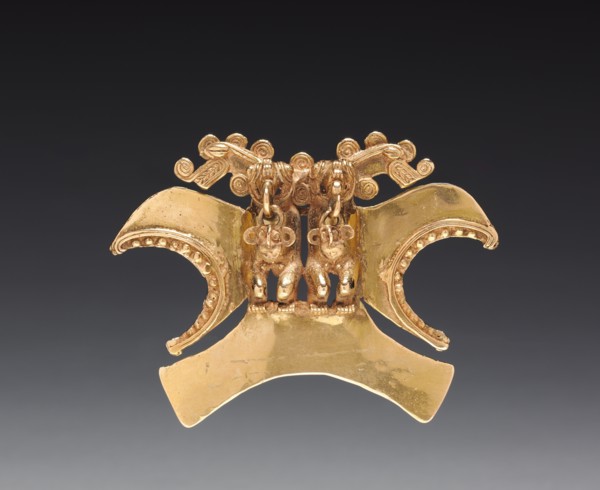 Double Bird-Headed Figure Pendant, c. 1000-1500. Creator: Unknown.