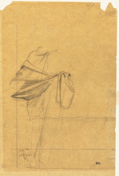 Drapery Study, second half 1800s. Creator: Pierre Puvis de Chavannes (French, 1824-1898).