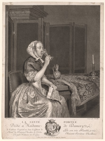 Drinking a Toast. Creator: Gerard ter Borch (Dutch, 1617-1681); Justus Chevillet (French, 1729-1802).