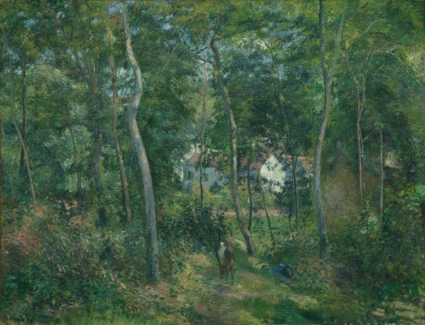 Edge of the Woods Near LHermitage, Pontoise, 1879. Creator: Camille Pissarro (French, 1830-1903).