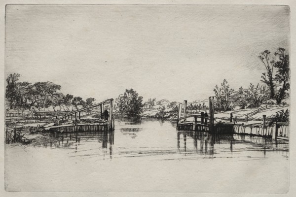 Egham Lock. Creator: Francis Seymour Haden (British, 1818-1910).