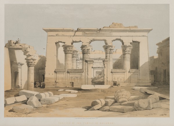 Egypt and Nubia, Volume I: Portico of the Temple of Kalabshe, 1847. Creator: Louis Haghe (British, 1806-1885); F.G.Moon, 20 Threadneedle Street, London.