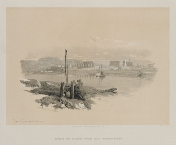 Egypt and Nubia, Volume I: Ruins of Luxor from the South-West, 1846. Creator: Louis Haghe (British, 1806-1885); F.G.Moon, 20 Threadneedle Street, London.