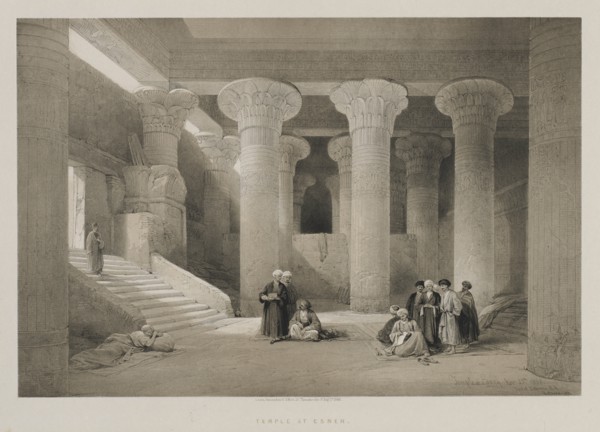 Egypt and Nubia, Volume I: Temple at Esneh, 1846. Creator: Louis Haghe (British, 1806-1885); F.G.Moon, 20 Threadneedle Street, London.