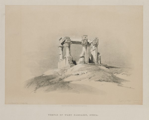 Egypt and Nubia, Volume I: Temple of Wady Kardassy in Nubia, 1846. Creator: Louis Haghe (British, 1806-1885); F.G.Moon, 20 Threadneedle Street, London.