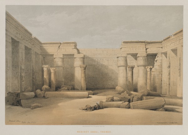 Egypt and Nubia, Volume II: Medinet Abou, Thebes, 1847. Creator: Louis Haghe (British, 1806-1885); F.G.Moon, 20 Threadneedle Street, London.
