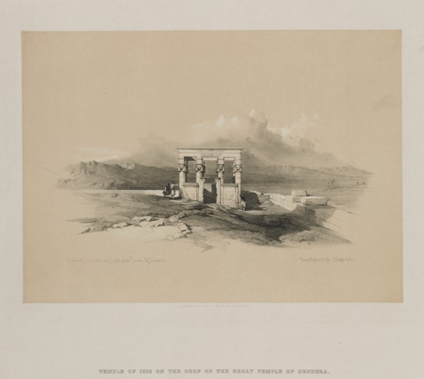 Egypt and Nubia, Volume II: Temple of Isis on the Roof of the Great Temple of Dendera , 1848. Creator: Louis Haghe (British, 1806-1885); F.G.Moon, 20 Threadneedle Street, London.