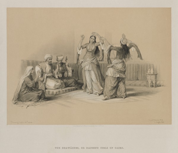 Egypt and Nubia, Volume III: Dancing Girls at Cairo, 1849. Creator: Louis Haghe (British, 1806-1885).