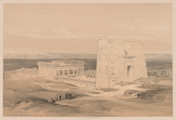 Egypt and Nubia: Volume I - No. 34, Temple of Edfou. Ancient Appolinopolis, Upper Egypt, 1838. Creator: Louis Haghe (British, 1806-1885).