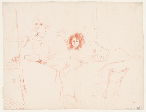Elles: Woman Carrying a Tray, Mme. Baron and Mlle. Popo, 1896. Creator: Henri de Toulouse-Lautrec (French, 1864-1901).