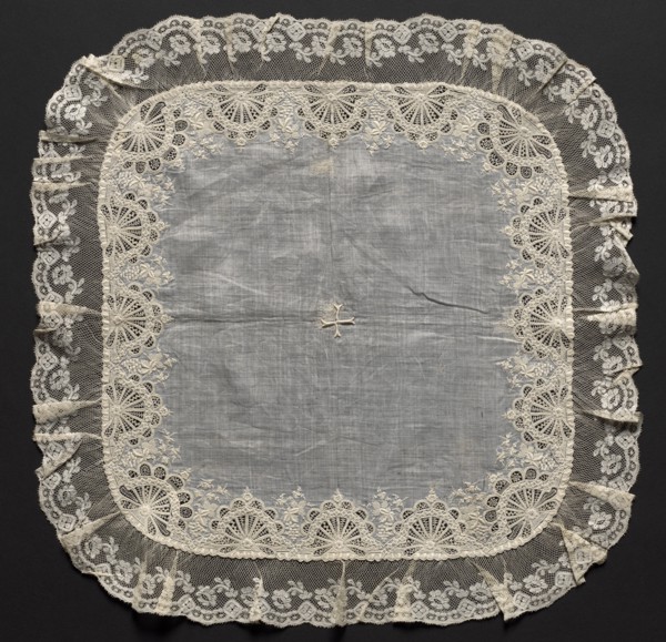 Embroidered Handkerchief, second half of 19th century. Creator: Unknown.