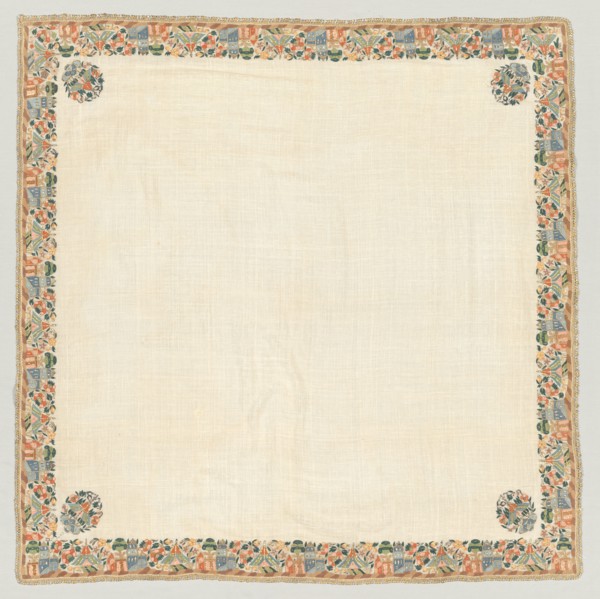 Embroidered head scarf, 1800s. Creator: Unknown.