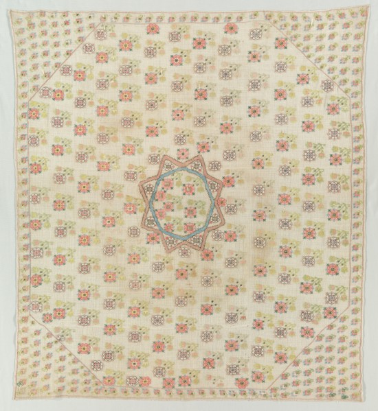 Embroidered Square, 19th century. Creator: Unknown.