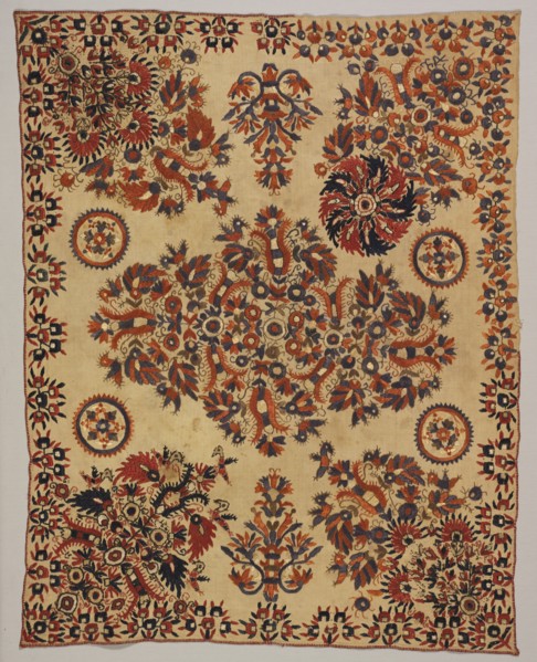 Embroidered Square, 1800s. Creator: Unknown.