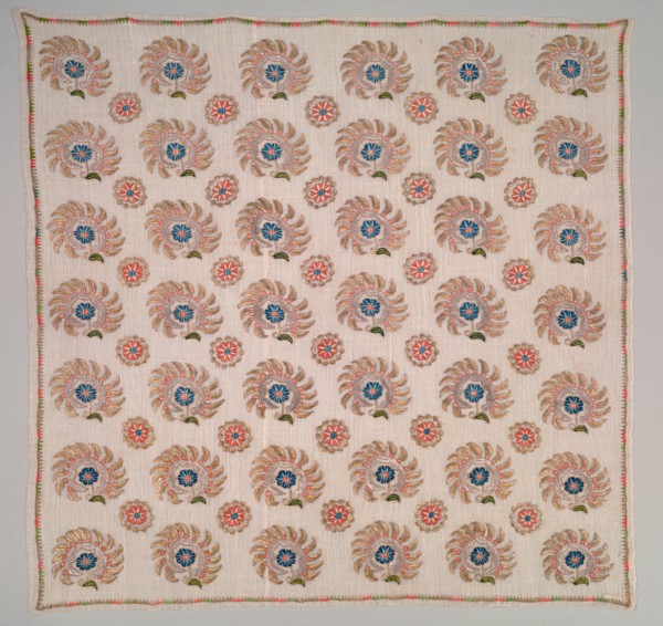 Embroidered Square, 19th century. Creator: Unknown.