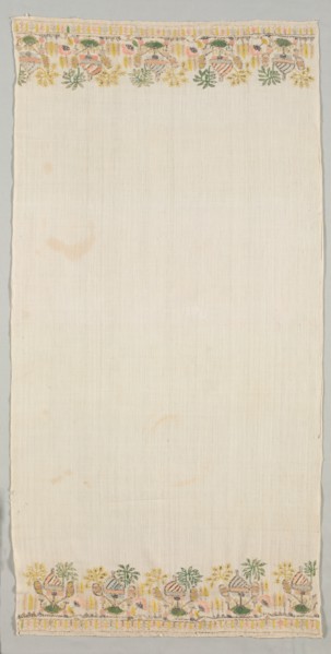 Embroidered Towel, mid 18th century. Creator: Unknown.