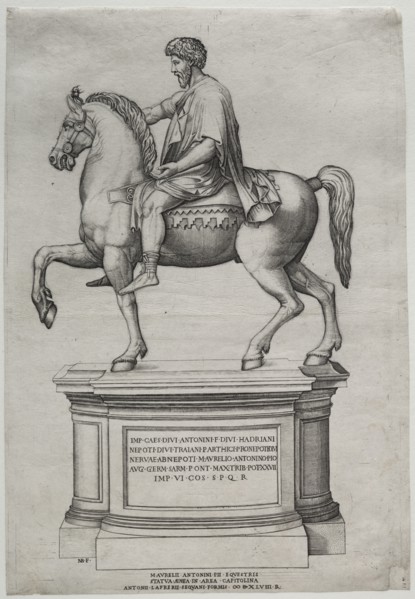 Equestrian Statue of Marcus Aurelius, 1548. Creator: Nicolas Beatrizet (French, 1515-after 1565).