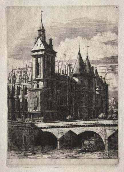 Etchings of Paris: The Clock Tower, 1852. Creator: Charles Meryon (French, 1821-1868).