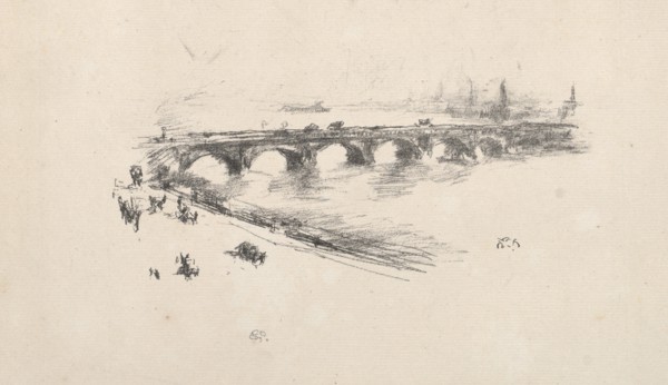 Evening, Little Waterloo Bridge, 1896. Creator: James McNeill Whistler (American, 1834-1903).