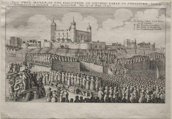 Execution of the Earl of Strafford, 1641. Creator: Wenceslaus Hollar (Bohemian, 1607-1677).