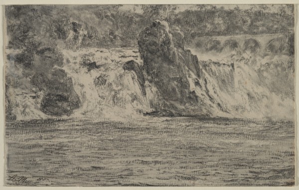 Falls of the Rhine at Schaffhausen (Rheinfall von Schaffhausen), 1885. Creator: Adolph von Menzel (German, 1815-1905).