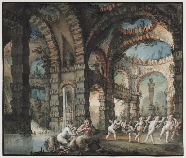 Family of Satyrs with Dancing Cherubs, c. 1775-1776. Creator: Giovanni David (Italian, 1743-1790).