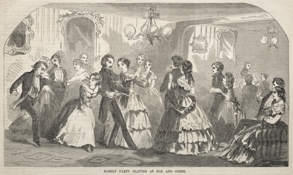 Family Party Playing at Fox and Geese, 1857. Creator: Winslow Homer (American, 1836-1910).