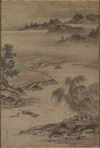 Farming and Herding Buffalo in Summer, mid- to late 1500s. Creator: Kan? J?shin (Hideyori) (Japanese, active c. 1540).