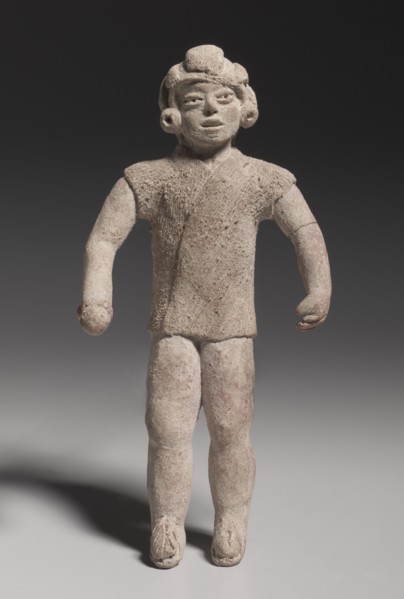 Figurine Holding A Ball(?), Xochipala style (1500-500 BC). Creator: Unknown.
