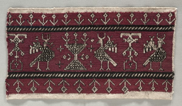 Five Embroidered Fragments, 18th-19th century. Creator: Unknown.