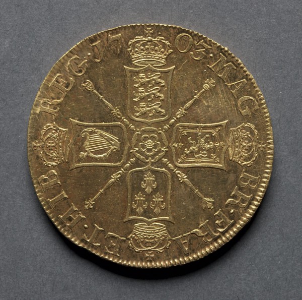 Five Guineas (reverse), 1703. Creator: Unknown.